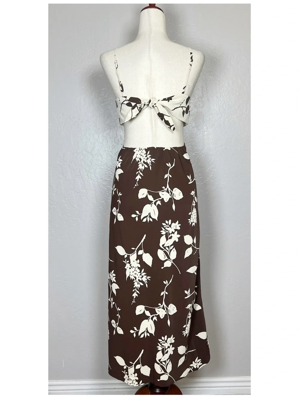 ABERCROMBIE & FITCH Women’s Size SP Petite Brown Julia Slip Cutout Maxi Dress